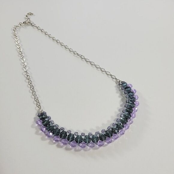 NWT925 Sterling Silver Necklace w Knit Beadwork 21" - Picture 1 of 3